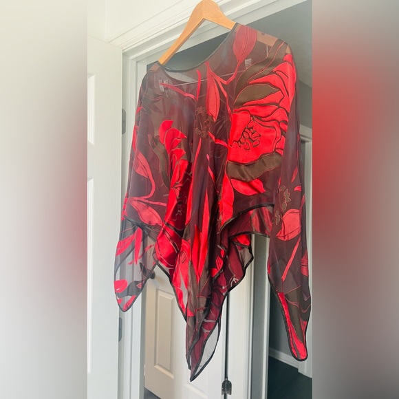 GORGEOUS rich floral sheer tunic OS - Picture 4 of 6